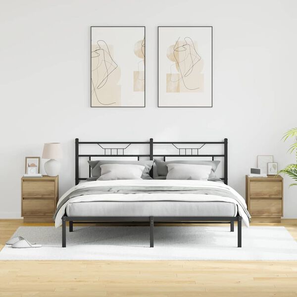 vidaXL Nachtkastje 2 pcs Artisan Eiken 39 x 34,5 x 50 cm Bewerkt hout