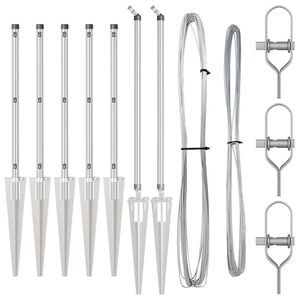 vidaXL Hekpalen 7 pcs Zilver Ø32mm 120 cm Gegalvaniseerd staal