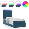 vidaXL Ottoman bed met matrassen en LED's 90x190cm fluweel donkerblauw