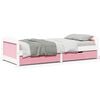 vidaXL Slaapbank met 2 lades zonder matras IRUN 90x200 cm wit en roze