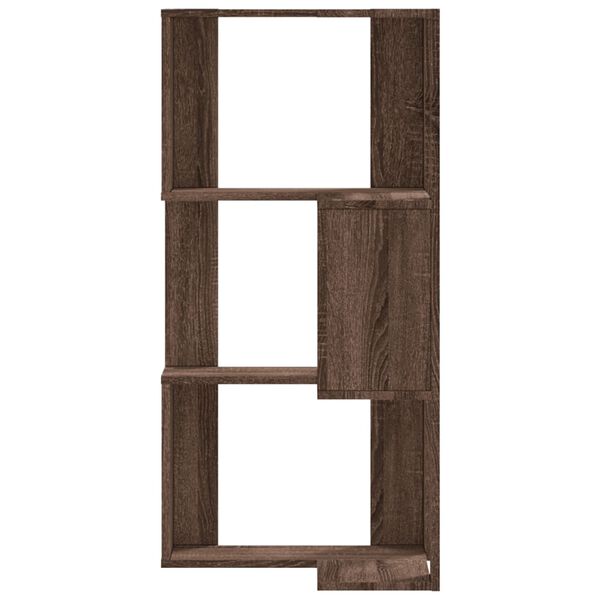 vidaXL Boekenkast 3-laags hoek 50x50x102 cm bewerkt hout bruin eiken