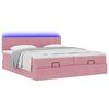 vidaXL Ottoman bed met matrassen en LED's 160x200cm fluweel roze