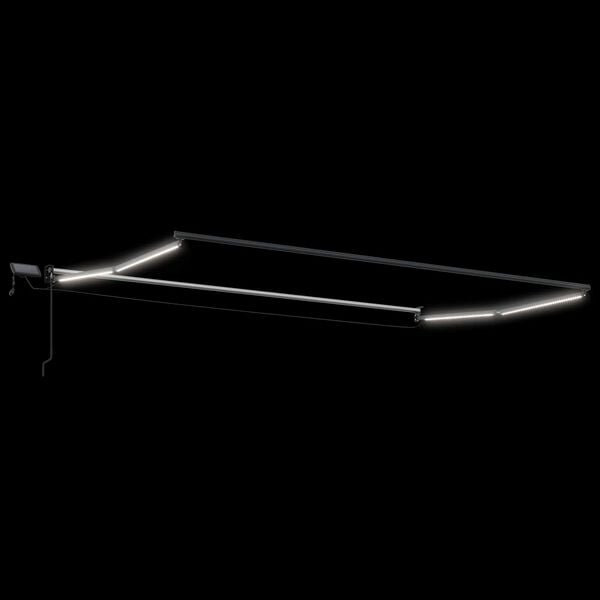 vidaXL Handbediende luifel met LED's Wit 4 x 2 m