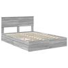 vidaXL Opslag bed met lade Grijs Sonoma 140 x 200 cm Bewerkt hout