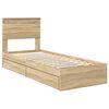 vidaXL Opslag bed met hoofdeinde Sonoma Eiken 75 x 190 cm Bewerkt hout
