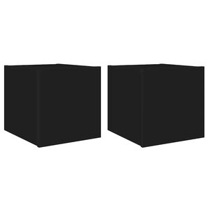 vidaXL Tv-wandmeubels met LED-verlichting 2 st 30,5x35x30 cm zwart