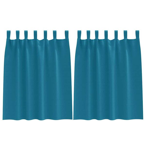 vidaXL Zwart-out Gordijnen met Ringen 2 pcs Turquoise 140 x 140 cm