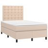 vidaXL Boxspring met matras en LED kunstleer cappuccinokleur 120x190cm