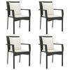 vidaXL Tuinstoelen 4 st met kussens poly rattan zwart