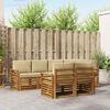 vidaXL Sofa-Sets 7 pcs Natuurlijk en Beige Massief Acaciahout