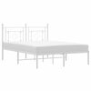 vidaXL Bedframe met hoofdbord metaal wit 140x200 cm