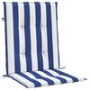 vidaXL Stoelkussens 4 st lage rug gestreept stof wit en blauw
