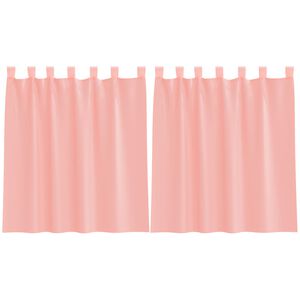 vidaXL Gordijnen voile met lussen 2 st 140x140 cm roze