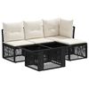 vidaXL Tuinbankenset 5 st Zwart poly rattan