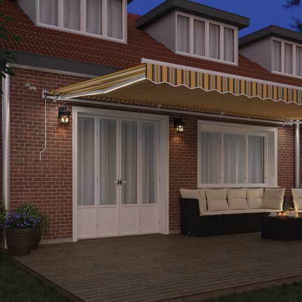 vidaXL Inklapbaar Zonnescherm Multikleur 600 &times; 350 cm