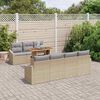 vidaXL Tuin Sofa Set met opslag 8 pcs Beige Poly riet