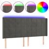 vidaXL Hoofdbord LED 183x16x118/128 cm fluweel donkergrijs