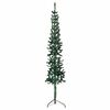 vidaXL Kunstkerstboom half met standaard smal 240 cm groen