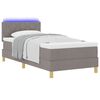vidaXL LED Box Spring Bed met matras met LED Taupe 90 x 190 cm Stof