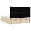 vidaXL Ottoman bed met matrassen 160x200cm stof cr&egrave;mekleurig