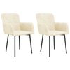 vidaXL Eetkamerstoelen 2 st fluweel cr&egrave;mekleurig