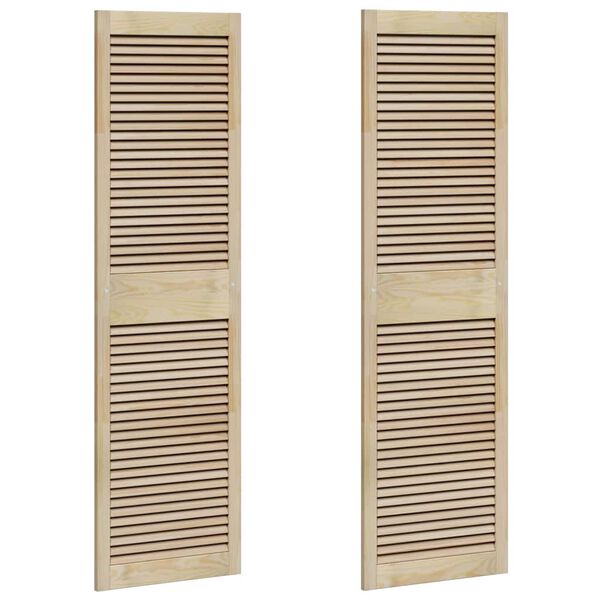 vidaXL Kastdeur 2 pcs Naturel 170 x 2,1 x 49,5 cm Massief grenenhout