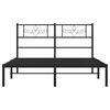 vidaXL Bedframe met hoofdbord metaal zwart 150x200 cm