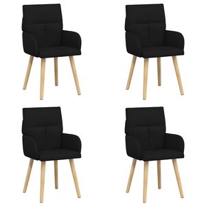 vidaXL Eettafelstoelen 4 st Stof Zwart 60 x 56 x 93 cm