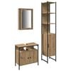 vidaXL Badkamermeubelset met plank 3 pcs Artisan Eiken Bewerkt hout