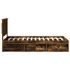 vidaXL Bedframe met lade Gerookt eiken 75 x 190 cm Massief grenenhout