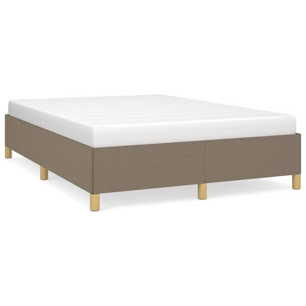 vidaXL Bedframe zonder matras stof taupe 140x200 cm