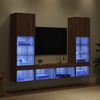 vidaXL TV Wand Eenheden met LED 5 pcs Artisan Eiken Bewerkt hout