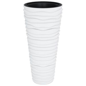 vidaXL Plantenbak met uitneembare bak geribbeld 18/45 L PP wit