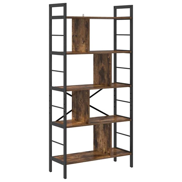 vidaXL Boekenkast Gerookt eiken 75 x 30 x 156 cm Bewerkt hout