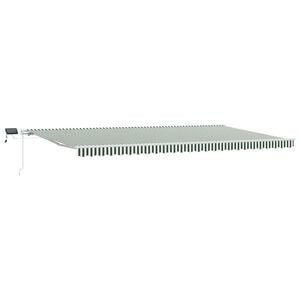 vidaXL Uitschuifbare luifel Groen en Wit 600 &times; 300 cm