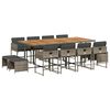 vidaXL 13-delige Tuinset met kussens poly rattan grijs