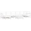 vidaXL 8-delige Loungeset massief grenenhout wit
