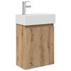 vidaXL Badkamermeubel met kraan Artisanaal eiken 45,5 x 22,5 x 84 cm