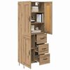 vidaXL Hoge kast Artisan Eiken 69,5 x 34 x 180 cm Bewerkt hout