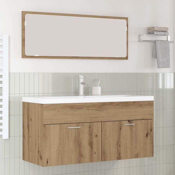 vidaXL Badkamerkast Artisan Eiken 100 x 38,5 x 46 cm Bewerkt hout