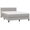 vidaXL Boxspring met matras en LED stof lichtgrijs 140x200 cm