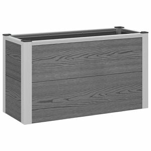 vidaXL Verhoogde plantenbak Grijs 75 x 30 x 22 cm WPC en Aluminium