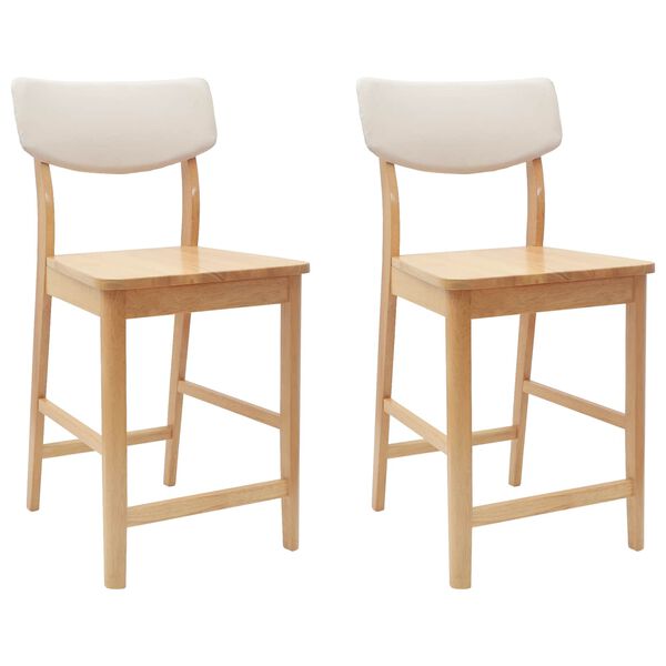 vidaXL Eettafelstoelen 2 pcs Naturel 48 x 49 x 95 cm