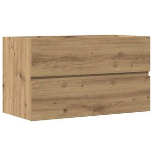 vidaXL Badkamerwandkast 80x38,5x45 cm bewerkt hout artisanaal eiken