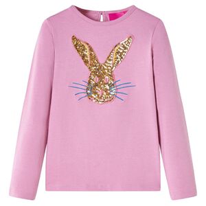 Kindershirt met lange mouwen 92 rozebruin