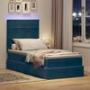 vidaXL Opbergbed met LED met matras Donkerblauw 90 x 200 cm Fluweel