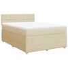 vidaXL Boxspring met matras stof cr&egrave;mekleurig 140x190 cm