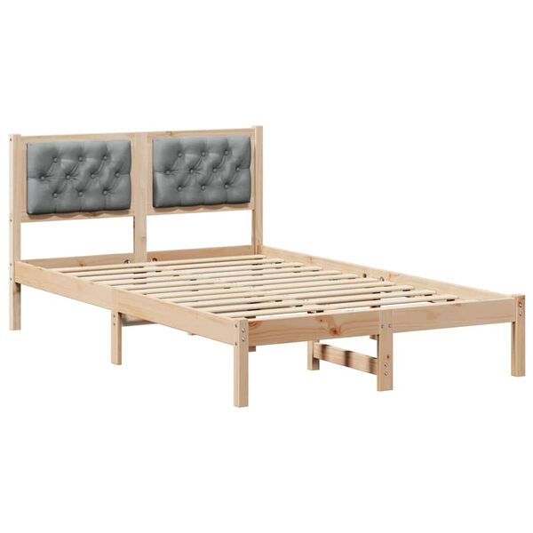 vidaXL Bedframe Lichtgrijs 135 x 190 cm Massief grenenhout