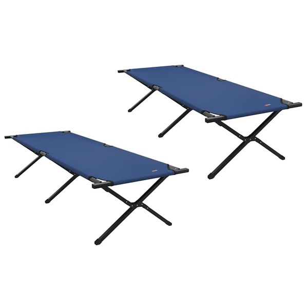 vidaXL Opvouwbaar Camping Bed 2 pcs Blauw 210 x 80 x 46 cm Oxford stof