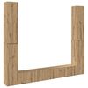 vidaXL Tv-wandkasten 6 st bewerkt hout artisanaal eikenkleurig